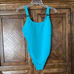 NWT Shade & Shore Turquoise One Piece Swimsuit